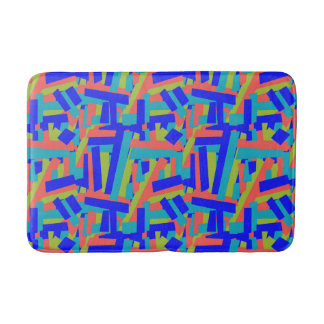 Helder Krachtig Limoen Blauwe Koraal Abstracte Pat Badmat