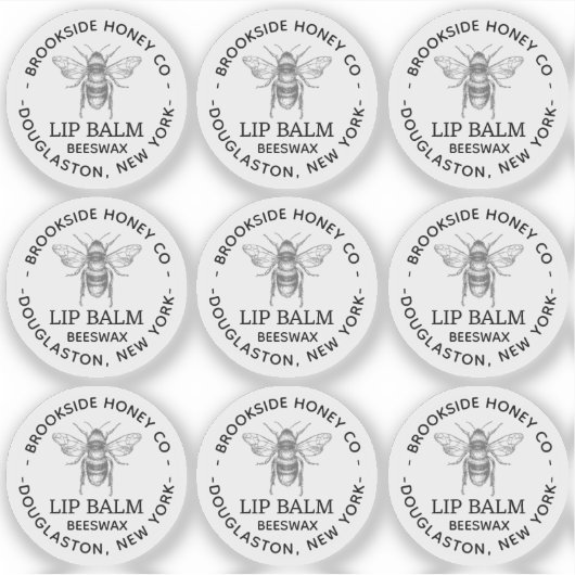 Helder label voor Beeswax Lip balsems (Voorkant)