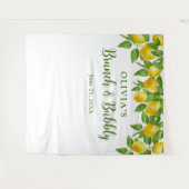 Helder Lemons Bruidsmeisje Bruiloft Foto Booth Ach Wandkleed (Voorkant (horizontaal))