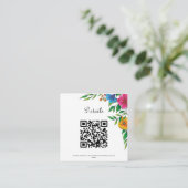 Helder Lentebloemen Bruiloft Zomer QR Code Informatiekaartje (Staand voorkant)