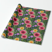 Helder lentebloempatroon cadeaupapier (Uitgerold)