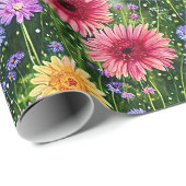 Helder lentebloempatroon cadeaupapier (Rol Hoek)