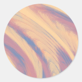Helder Lentegeel en Roze Waterverf Schilderij Ronde Sticker