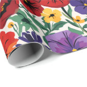 Helder Lentetuiltjes Bloemetuin Patroon Cadeaupapier (Rol Hoek)