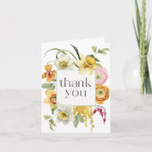 Helder Lentetuin Aquarel Bloemstuk Bedankt (Voorkant)