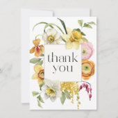 Helder Lentetuin Aquarel Bloemstuk Bedankt (Voorkant)
