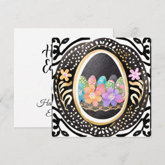 Helder Lentetuin Bloemen Pasen Eier Watercolor Feestdagenkaart