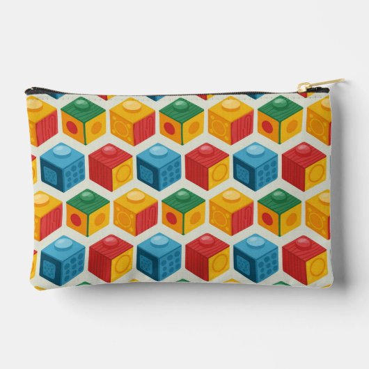 Helder leuk aanpasbare bouwsteenprint etui (Achterkant)