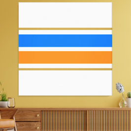 Helder Leuk Blauw Sinaasappel Racing Stripes op Wi Canvas Afdruk