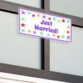 Helder leuk net getrouwd banner (Buitenkant Gebouw)