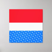 Helder Leuk Sportief Rood Wit Blauw Gestippelde St Canvas Afdruk (Voorkant)