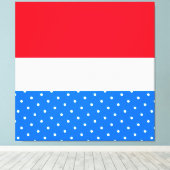 Helder Leuk Sportief Rood Wit Blauw Gestippelde St Canvas Afdruk (Insitu (Houten vloer))
