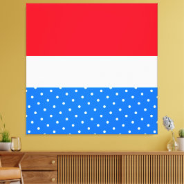 Helder Leuk Sportief Rood Wit Blauw Gestippelde St Canvas Afdruk