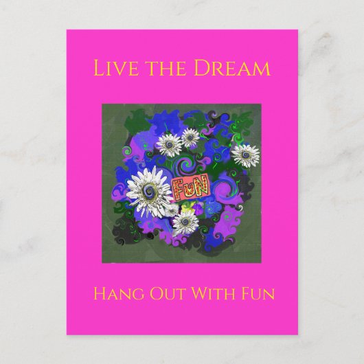 Helder Leven Kleur Plezier Geluk Briefkaart (Voorkant)