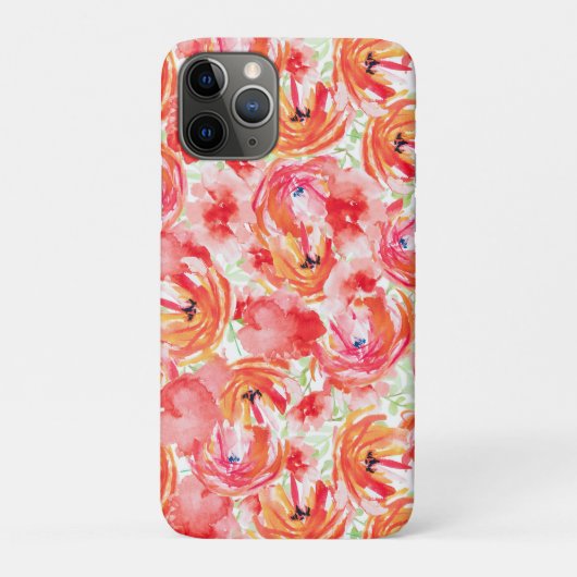 Helder levendig bloempatroon waterverf Case-Mate iPhone case (Achterkant)