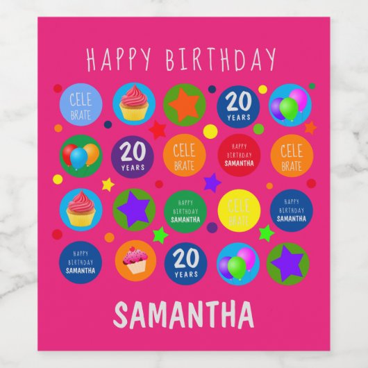 Helder, levendig en kleurrijk - elke dag van een g wijn etiket (Enkel label)