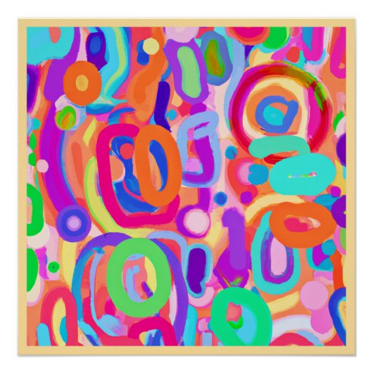 Helder levendig kleurenpatroon perfect poster (Voorkant)