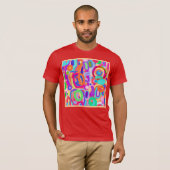 Helder levendig kleurenpatroon t-shirt (Voorkant volledig)