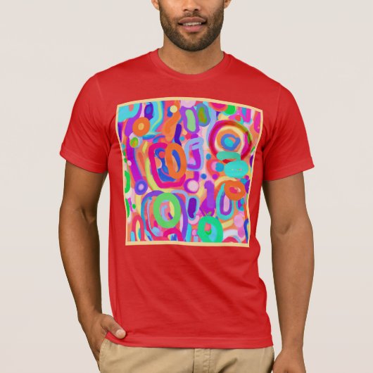 Helder levendig kleurenpatroon t-shirt (Voorkant)