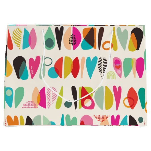 Helder, levendig kleurrijk patroon groot cadeauzakje (Voorkant)
