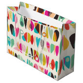 Helder, levendig kleurrijk patroon groot cadeauzakje (Voorkant Gekanteld)