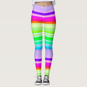 Helder levendig regenboog meerkleurig gestreept leggings