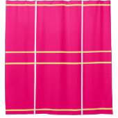 Helder Levendig Roze Pastel Geel Geometrisch Douchegordijn (Voorkant)
