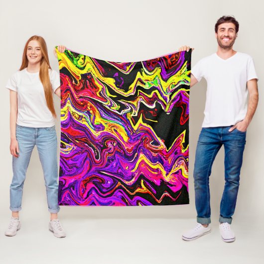 Helder levendig stralingspatroon fleece deken (In situ)