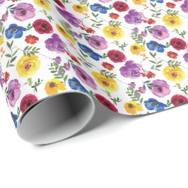 Helder & Levendig Waterverf Bloemencadeau Cadeaupapier