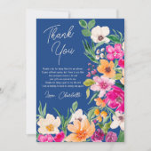 Helder, levendig wilde bloemen schrift bruidsdouch bedankkaart (Voorkant)