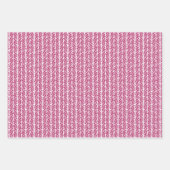 Helder Licht Donker Heet Roze Witte Zigzag Strepen Inpakpapier Vel (Voorkant 3)