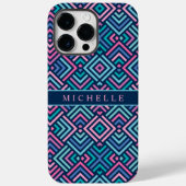  helder licht donkerblauw roze geometrisch Case-Mate iPhone case (Achterkant)