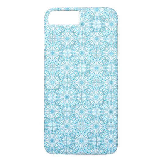 Helder Lichtblauw Wit Geometrisch Symmetriepatroon Case-Mate iPhone Case (Achterkant)