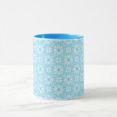 Helder Lichtblauw Wit Geometrisch Symmetriepatroon Mok (Midden)