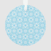 Helder Lichtblauw Wit Geometrisch Symmetriepatroon Ornament (achterkant)