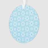 Helder Lichtblauw Wit Geometrisch Symmetriepatroon Ornament (voorkant)