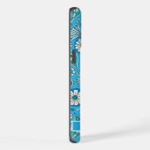  Helder Lichtblauw Wit Paisley iPhone Hoesje (Rechterkant)