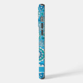  Helder Lichtblauw Wit Paisley iPhone Hoesje (Linkerkant)