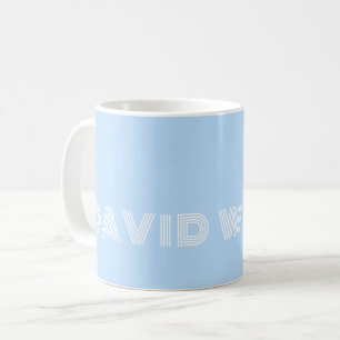 Helder Lichtblauw & Witte Pret Lettertype Modern N Koffiemok