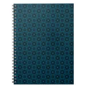 Helder Lichtblauw Zwart Geometrisch Symmetriepatro Notitieboek