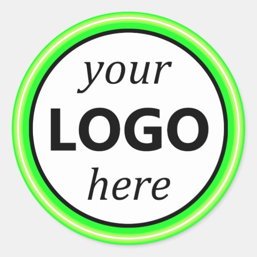 Helder lichtgroen Neon Uw Circle Logo Afbeelding P Ronde Sticker (Voorkant)