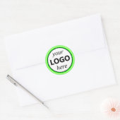 Helder lichtgroen Neon Uw Circle Logo Afbeelding P Ronde Sticker (Envelop)