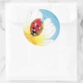 Helder lieveheersbeestje ronde sticker (Tas)