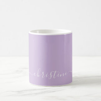 Helder Lila Mauve Witte Minimalistische Naam 015 Koffiemok