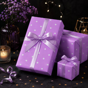 Helder lila stippen  cadeaupapier