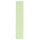 Helder lime groen wit Ikat Ogee Art Patroon Medium Tafelloper (Voorkant)