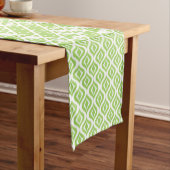 Helder lime groen wit Ikat Ogee Art Patroon Medium Tafelloper (Voorbeeld)