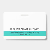 Helder Logo Foto QR Code Personeels-ID van Robins Badge (Achterkant)