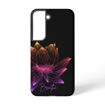 Helder Lotus Neon Regenboog Bloemig Zwart