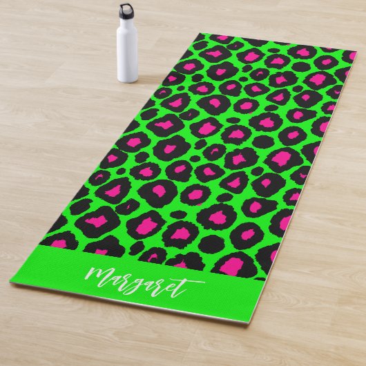 Helder luipaard vel monogram naam Yoga Mat (In situ)